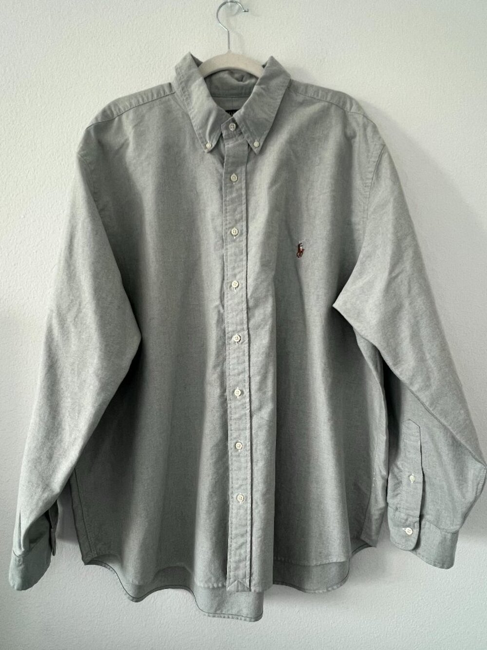 Polo Ralph Lauren Men Sz 2XB Sage Green Long Sleeve Button Down Oxford Shirt Big